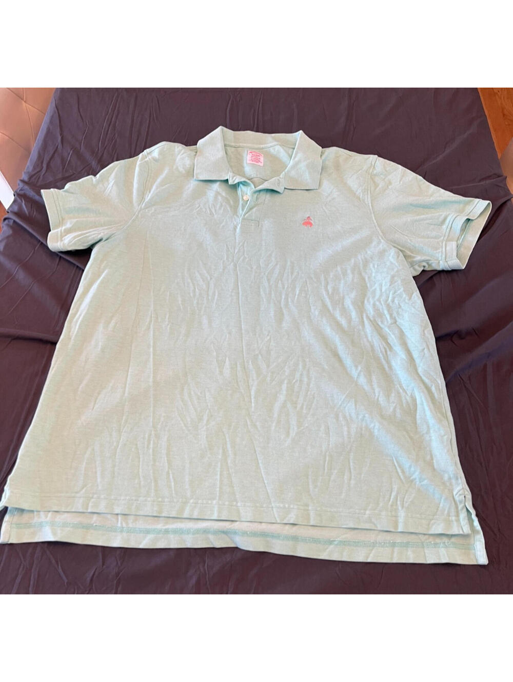 Brooks Brothers Mens XXL Original Fit Polo Shirt Mint Green Pink Logo - Picture 2 of 6